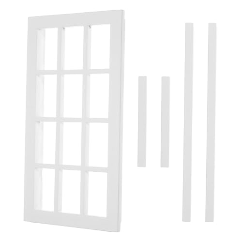 SOIMISS 1 Stück Puppenhaus-fenstermodell Mini-Fenster Zum Basteln Miniatur-fensterrahmen Mini-hausfenster Miniaturpuppenhausmöbel Puppenhausbauzubehör Puppenhäuser Dekoration Hölzern Weiß von SOIMISS