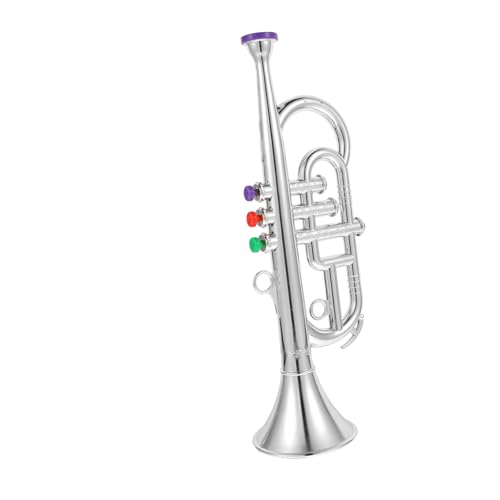 SOIMISS 1 Stück Simulierte Trompete mit DREI Tönen kleine Trompete Instrument aus trompete kindertrompete pädagogisches interessantes Abs Silver von SOIMISS