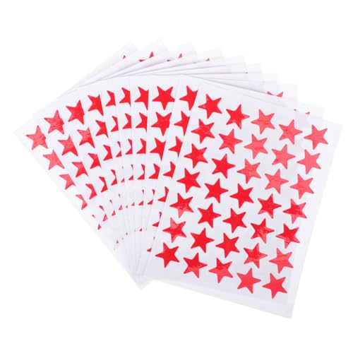 SOIMISS 10 Blatt Rote Fünf Punkte Stern Aufkleber Belohnungssticker Selbstklebend Sicher Für Kindergarten Scrapbooking Dekoration SOIMISS 10 Blatt Rote Fünf Punkte Stern Aufkleber Belohnungssticker Selbstklebend Sicher Für Kindergarten Scrapbooking Dekoration von SOIMISS