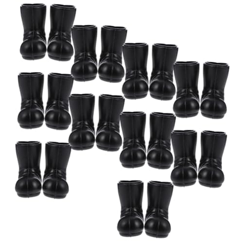 SOIMISS 10 Paare Miniatur Weihnachtsmann Stiefel Mini Puppenhaus Dekorationen Schwarze Mini Stiefel Figuren Xmas Deko Foto Requisiten für Basteln und Mikrolandschaften von SOIMISS