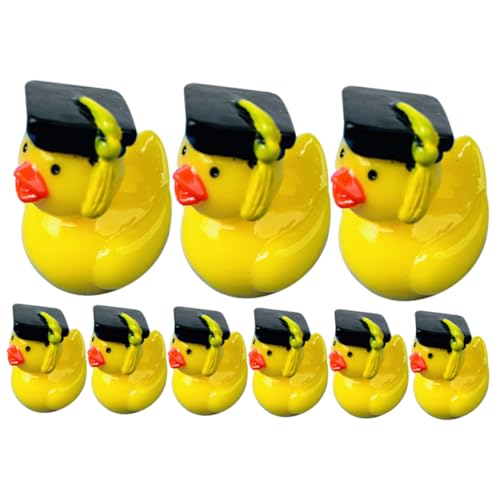 SOIMISS 10 Stück Abschlusshut Duckling Ornamente Mikrolandschaft Miniatur-Dinge Kleine Dinge Puppenhauszubehör Mini-Tiere Winzige Dinge Kleine Figuren Mini-Dinge Tierminiaturen Harz Yellow von SOIMISS