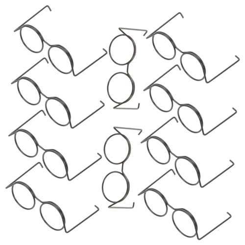SOIMISS 10 Stück Metall -mini -Brille DIY-puppenbrille Und Puppenaugen Kreative Puppenbrillen Klein Modepuppe Mini-puppenbrillen-Requisiten Gläser Puppenbrille Aus Draht Black von SOIMISS