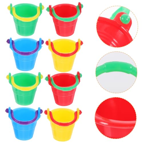 SOIMISS 10 Stück Mini-Eimer klein Rosa Camping Strand Größe für kinderspielzeug DIY Miniaturhaus spielsachen für Puppenhaus Miniatur-Eimer Puppenhaus-Eimer Plastik von SOIMISS