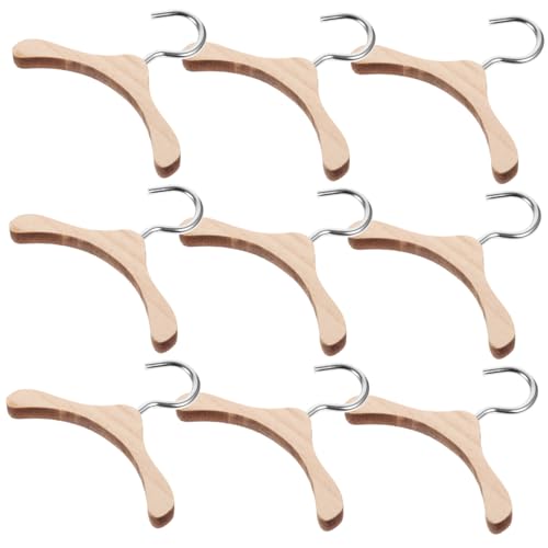 SOIMISS 10 Stück Mini -Holzkleidung Rack Puppe -Kleiderbügel wiedergeboren Halter Zubehör doll Accessories holzspielzeug holzspielsachen holzbügel bjd Aufhänger Bambus Light Brown von SOIMISS