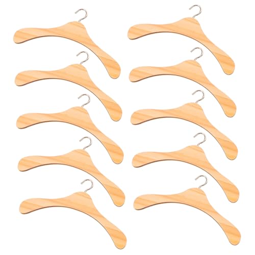 SOIMISS 10 Stück Mini -Holzkleidung Rack puppenkleiderbügel Puppen kleiderbügel Mini-Kleiderbügelpuppen Kleiderbügel für Babypuppen Bjd-Puppe Mini -Puppenbügel Bambus Brown von SOIMISS