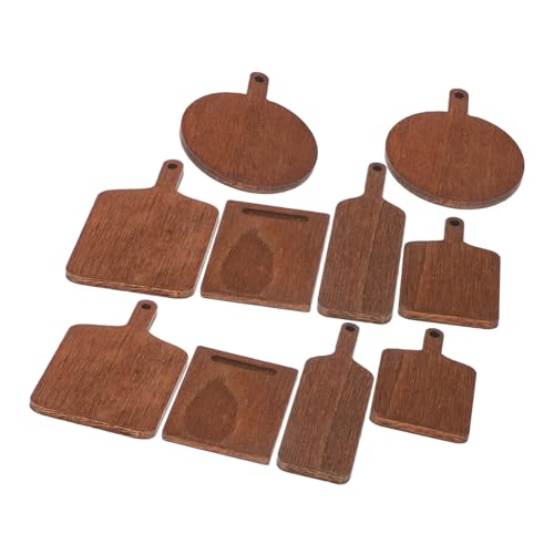 SOIMISS 10 Stück Mini-Schneidebrettmodell klein Planke Hacken winzig hühner kinderknallzeug Puppenhaus-Miniatur-Küchenzubehör Puppenhaus-Küchenzubehör Holz Light Brown von SOIMISS