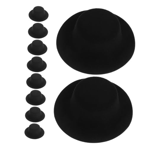 SOIMISS 10 Stück Miniatur Bowler Hüte Schwarz Leichte DIY Hüte für Puppen und Haustiere Kreative Weihnachts und Partydeko Einfach zu Bemalen Verzieren von SOIMISS