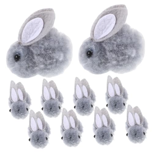 SOIMISS 10 Stück Plüsch Häschen Hase Ohren Puppe Kaninchen Kleidung Schmücken Kopfschmuck Zubehör Selber Machen Handwerkdekoration DIY-verzierung Kleidungsstückverzierung Grey von SOIMISS