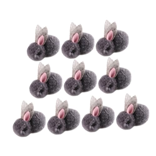 SOIMISS 10 Stück Plüsch Häschen Kopfschmuck Zubehör Selber Machen Kleidungsstück-Kaninchen-Ornament Handwerkdekoration Hasenpuppen Selber Machen Süßes Kaninchenhandwerk DIY-verzierung Grey von SOIMISS