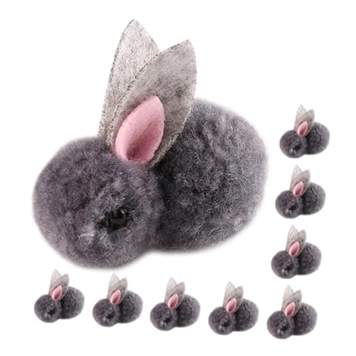 SOIMISS 10 Stück Plüsch Häschen Mädchen Hase Bunny pummeluff Kuscheltier wischtelgeschenk weihachtsgeschenk ziernieten Kleidung schmücken Plüschkaninchenpuppe Grey von SOIMISS