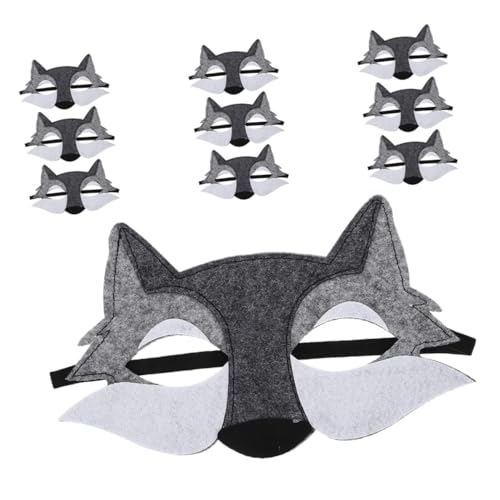 SOIMISS 10 Stück Teiliges Graue Filz Wolfmaske Halbgesicht Tiermaske für Kostüm Party Cosplay Zubehör Leicht Atmungsaktiv Wiederverwendbar SOIMISS 10 Stück Teiliges Graue Filz Wolfmaske Halbgesicht Tiermaske für Kostüm Party Cosplay Zubehör Leicht Atmungsaktiv Wiederverwendbar von SOIMISS