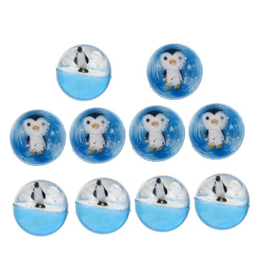 SOIMISS 10 Stück Teiliges Hüpfbälle aus Klarem Elastischem Gummi mit Kreativem Pinguin Design Leichte Strapazierfähige Spielbälle für Jungen und Mädchen für Freizeit und Pausen von SOIMISS