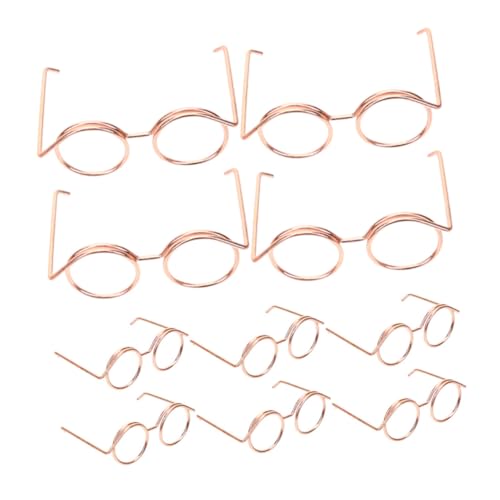SOIMISS 10 Stück Teiliges Mini Puppenbrillen aus Metall ohne Gläser Runde Rahmen in Roségold Leichtes Puppenzubehör für Kreatives Ankleiden und Rollenspiele Dekoration und Foto Requisiten von SOIMISS