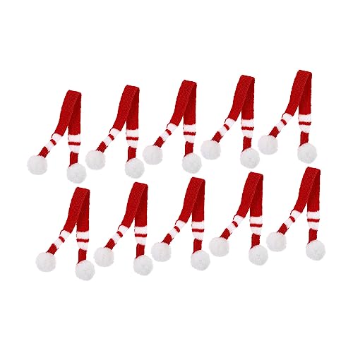 SOIMISS 10 Stück Teiliges Mini Wollschals für Puppen und Dekorationen Leichte Weiche Langlebige Mini Schals in Rot und Grün für Weihnachtsfeiern Puppenzubehör und Festliche Party von SOIMISS
