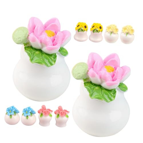 SOIMISS 10 Stück Teiliges Miniatur Bonsai Künstliche Miniatur Pflanzen aus Resin Winzige Topfpflanzen für Puppenhaus Deko lebensechte Mini Haus Dekoration DIY Kreativprojekt von SOIMISS