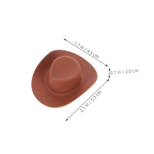 SOIMISS 10 Stück Teiliges Miniatur Cowboy Hüte Braun Kleine Puppenhüte für Dekoration Vielseitige Winzige Hut Accessoires für Puppen für Party Basteln und Geschenk von SOIMISS