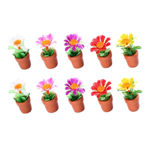 SOIMISS 10 Stück Teiliges Miniatur Topfpflanzen aus Resin Realistische Kleine Dekorative Bonsai für Mikro Landschaften Puppenhaus Deko Leichte Mini Pflanzenmodelle für Innenräume und von SOIMISS