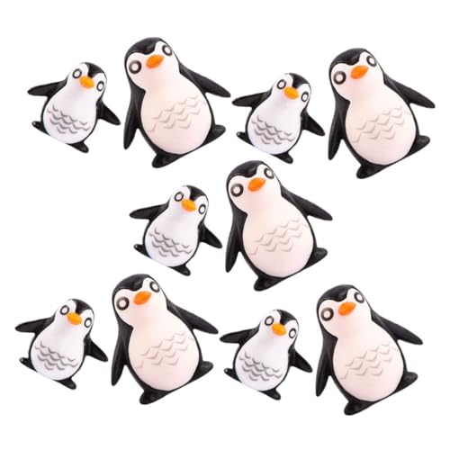 SOIMISS 10 Stück Teiliges Pinguin Miniatur aus Langlebigem Resin Hohe Tierfiguren für Mikro Landschaft Vielseitige Tisch und Wohnraumdeko Detailreiche Polartier Sammlung für Puppenhaus von SOIMISS