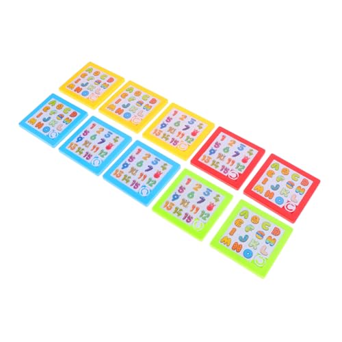 SOIMISS 10 Stück Teiliges Zahlen und Buchstaben Schiebepuzzle für Frühe Bildung Fördert Mathematik und Buchstabenerkennung Intelligentes Lernspielzeug zur Kognitiven von SOIMISS