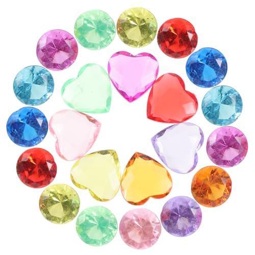 SOIMISS 100 Stück Acryl Diamanten Bastelset für Glitzernde Schmuckdekoration DIY Handwerk mit Herz und Rundsteinen für Armbänder Haarbänder und Kreative Projekte von SOIMISS