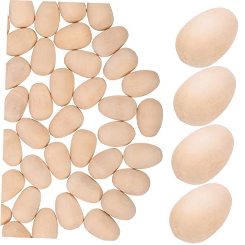 SOIMISS 100 Stück Holz Imitationseier Eier Eier Zum Bemalen Form Kits Kleine Eier Bastelfarbe Simuliert Für Erwachsene Schlicht Für Massiv Unbemalt DIY Vintage von SOIMISS