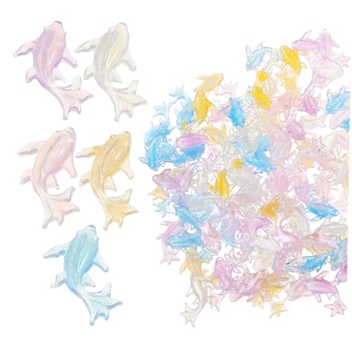 SOIMISS 100 Stück Leichte Langlebige Resin Nagelcharms mit Delfin Design für DIY Nailart Sommerliche Unterwasserfeier Dekorationen für Frauen und Mädchen von SOIMISS