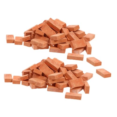 SOIMISS 100 Stück Mikrolandschaftssteine Pflanzen Miniatur klein Quadrate Wand winzig Ziegelmodell gefälschter Ziegelstein Ziegelverzierung Mikro-Landschaftsziegel Puppenhauszubehör Ton von SOIMISS