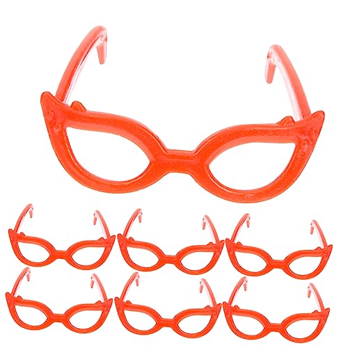 SOIMISS 100 Stück Mini-brillenspielzeug Zubehör Puppe Gläser Sonnenbrillen Brille Spielzeugbrille Miniaturrunde Brillen Bastelbrille Miniaturbrille Plastik Rot von SOIMISS