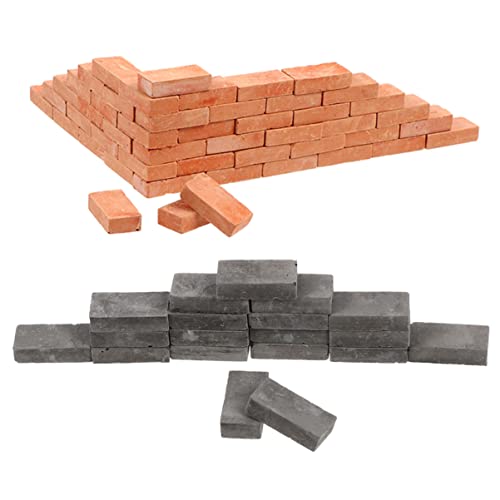 SOIMISS 100 Stück simulierter Ziegel Mini-Bausteine Mini -Blöcke Mini-Steine Landschaft Ziegel Gartenminiaturen Kleiner Ziegel DIY House Brick Sandtischsteine Ziegelhandwerk Ton von SOIMISS