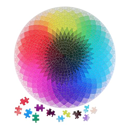 SOIMISS 1000 Stück Gradient Puzzle für Erwachsene Teile Farbwechsel Puzzle mit Regenbogen verlauf Kniffliges Jigsaw aus Stabilem Papier Sicheres Kreatives Geschenk von SOIMISS