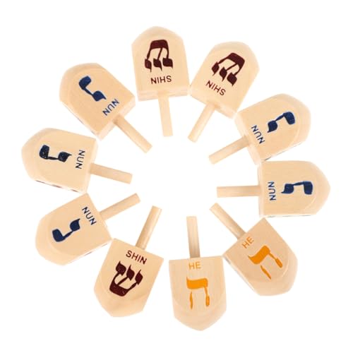 SOIMISS 10Er Set Kreiselspielzeug aus Holz Dekorationen jr Urlaub Spinnen holzspielzeug Hanukkah Party Dekoration Spitze Chanukka-Kunsthandwerk aus Holz Chanukka-Dreidel- SOIMISS 10Er Set Kreiselspielzeug aus Holz Dekorationen jr Urlaub Spinnen holzspielzeug Hanukkah Party Dekoration Spitze Chanukka-Kunsthandwerk aus Holz Chanukka-Dreidel- von SOIMISS