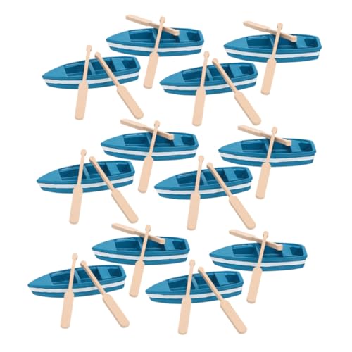 SOIMISS 12 Sätze Teiliges Miniatur-Rowboat- Handgefertigte Kleine Holzkanus mit Ruderern Kompakte Nautische Deko für Feengarten Puppenhaus und Kreative Wohnraumgestaltung von SOIMISS