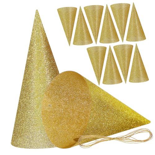 SOIMISS 12 Stück Geburtstagshut glänzend Erwachsene Krone Goldpartyhut stutzenhalter kapuzenpullover party decoration Geburtstagsmützen für Partyhüte für Glitzerkleber von SOIMISS