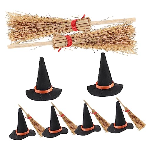 SOIMISS 12 Stück Miniatur Witch Hut und Besen Set Teiliges Halloween Dekorationsset für Puppenhäuser Schwarz für DIY Projekte und Kreative Gestaltung von Feiern SOIMISS 12 Stück Miniatur Witch Hut und Besen Set Teiliges Halloween Dekorationsset für Puppenhäuser Schwarz für DIY Projekte und Kreative Gestaltung von Feiern von SOIMISS