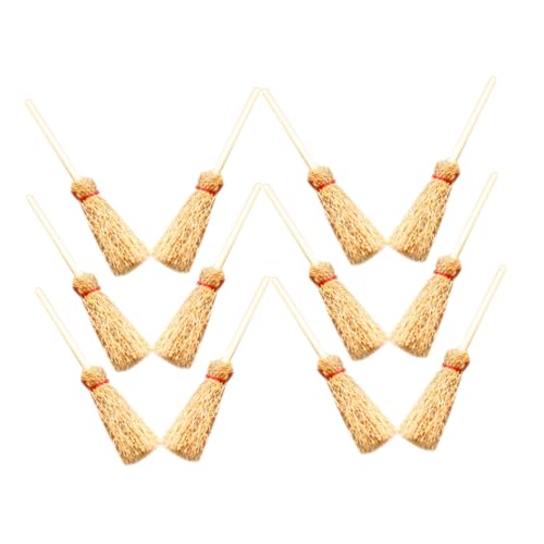 SOIMISS 12 Stück Robuste Buchenholz Deko für Puppenstuben Leichte Mini Besen für Fotografie und Kreative Projekte Beige von SOIMISS