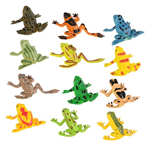 SOIMISS 12 Stück Simulation Froschmodell Sensorische Kleine Froschfigur Gefälschtes Kleinkind Stressspielzeug Tierfrosch Froschdekor Froschfiguren Realistische Spielzeugfrösche von SOIMISS