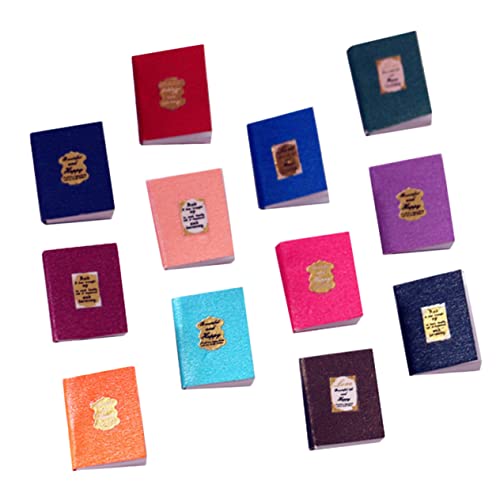 SOIMISS 12 Stück Teiliges Mini Buch Puppenhaus Zubehör Miniatur Notizbücher Bunte Retro Dekoration DIY Handwerks Accessoires für Puppenhaus und Modellbau von SOIMISS