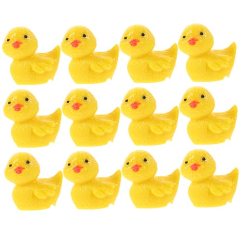SOIMISS 12 Stück Teiliges Mini Enten aus Resin Kleine Dekorative Figuren für Mini Garten Kuchen und Auto Cartoonartige Gestaltung Platzsparend für Mikro Landschaften und Topfdekorationen von SOIMISS
