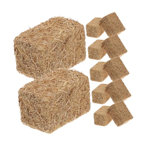 SOIMISS 12 Stück Teiliges Mini Heuballen Realistische Miniatur Strohballen Langlebige DIY Dekoration für Puppenhäuser Mikrolandschaften Kaninchenstall und Garten Naturgetreues Heu Modell von SOIMISS