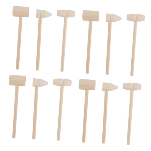 SOIMISS 12 Stück Teiliges Mini Holzhammer Glatte Kanten Sicherer Griff Pädagogisches Klopfspielzeug für Lernen und Leichter Holzklopfer für Kleinkinder von SOIMISS