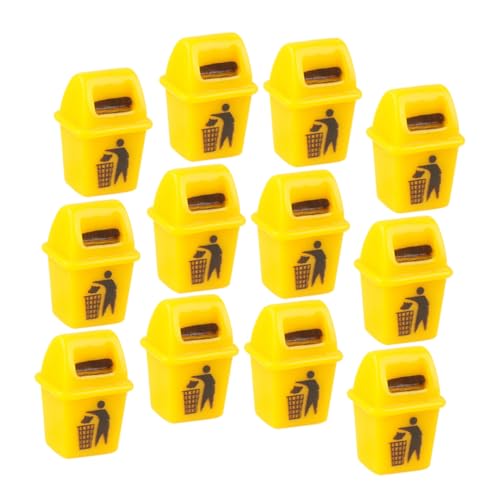 SOIMISS 12 Stück Teiliges Mini Mülleimer Modell Robuste Miniatur Mülltonnen für Puppenhaus und Sandtisch Dekoration Vielseitige Mini Abfallbehälter für Detailreiche Szenegestaltung von SOIMISS