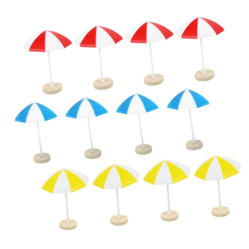 SOIMISS 12 Stück Teiliges Mini strandschirm Bunte Kleine Sonnenschirme aus Stabilem Material Realistische Stranddeko für Puppenhaus und Meereslandschaft Leicht und Platzsparend Sicher von SOIMISS