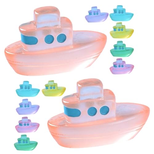 SOIMISS 12 Stück Teiliges Miniatur Boot Resin Nachtleuchtende Dekofiguren für Mikrolandschaft Garten DIY Bastelbedarf Rustikale Miniatur Boote für Aquarium und Terrarien Kreative von SOIMISS