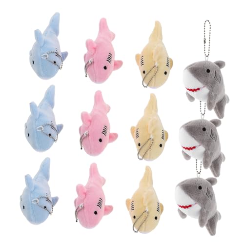 SOIMISS 12 Stück Teiliges Plüsch Shark Schlüsselanhänger Niedliche Mini Gefüllte Hai Taschenanhänger Weiche Tiercharms für Rucksack Geldbörse Meerestier Partygeschenke Bunte von SOIMISS