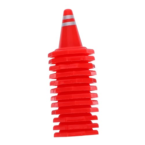 SOIMISS 12 Stück Verkehrszeichenmodell Warnen Langsam Kegelstraße Hindernis Mit Nummer Miniaturverkehr Fahren Mehrfarbig Drinnen Straßensperre Party Klein Rot Plastik von SOIMISS