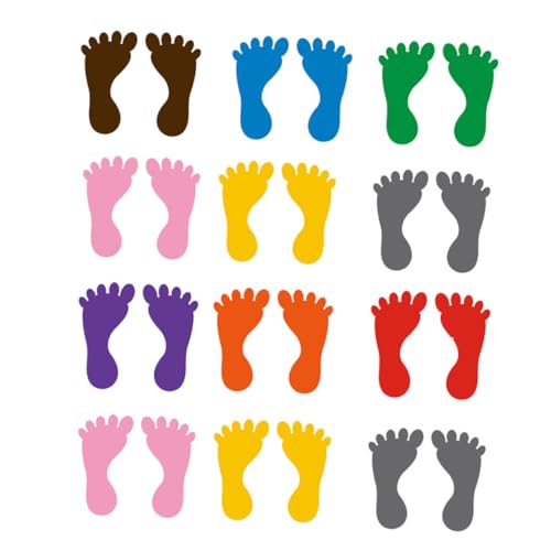 SOIMISS 12Paare Aufkleber für PVC Bodenaufkleber Gemischten Farben Selbstklebend für Kindergarten Fördert Soziale und Ordnung von SOIMISS