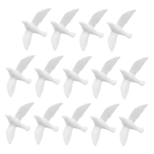 SOIMISS 14 Stück Teiliges Miniatur Tauben Figuren Weiße Vogel Dekorationen aus Resin Vielseitig für Puppenhäuser Hochzeitstorten Bastelmoos Landschaften Kompakte Landschafts Accessoires von SOIMISS