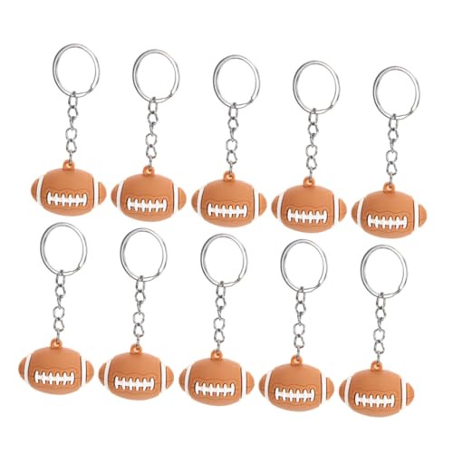 SOIMISS 15 Stück Teiliges Football Schlüsselanhänger Sportliches Rugby Design Vielseitig für Partygeschenke Jungen Rucksack Zubehör Leichte Schlüsselringe für Auto und Geburtstagstaschen von SOIMISS