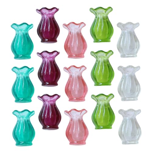 SOIMISS 15 Stück Teiliges Miniatur-blumenvase Kleine Blumenvasen für Puppenhaus Zubehör Vielseitige Mini Blumentöpfe für Basteln Tischdeko und Mikro-landschaften Farben Je von SOIMISS