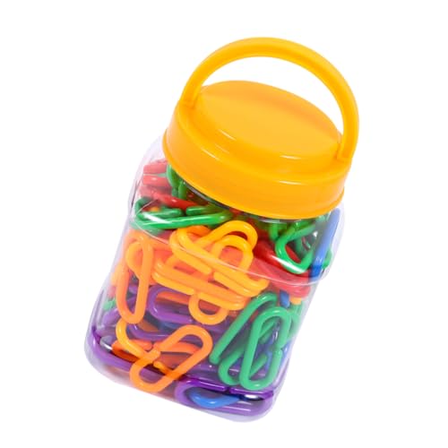 SOIMISS 150 Stück Teiliges DIY Plastik C Clips in Regenbogenfarben Bunte Kettenglieder für Ab Jahren Geometrische Lernspielzeug Kreativität Feinmotorik und Farberkennung von SOIMISS